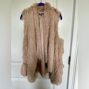 Light Cream Color Fuzzy Vest